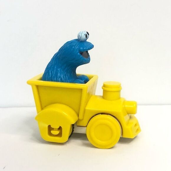 sesame street illco toys cookie monster toy yellow train jim henson vintage - Picture 3 of 5